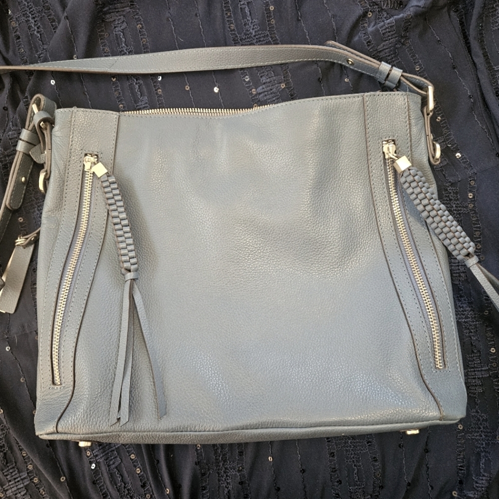 Light Blue Leather Crossbody Bag